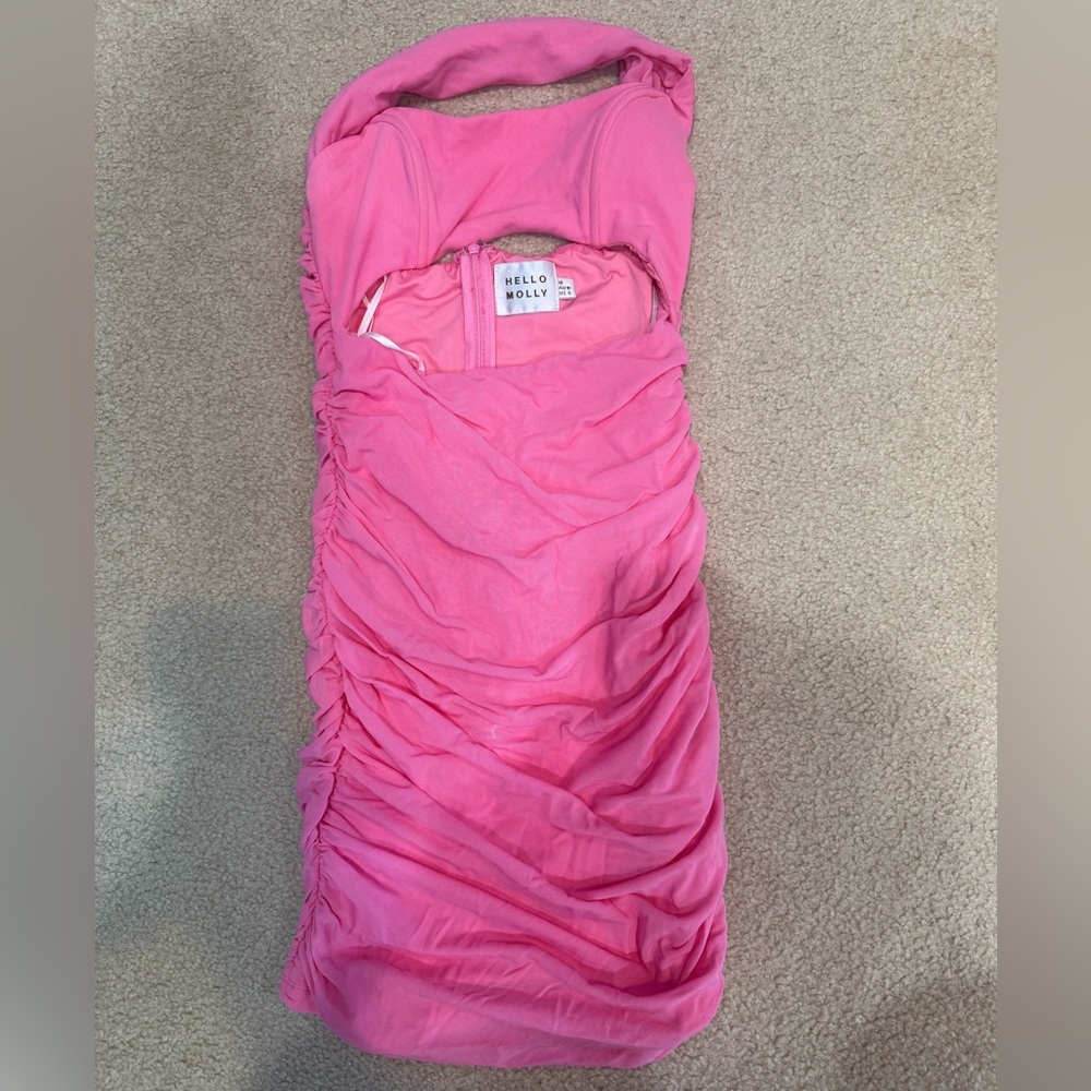 Hello Molly Cut out Vibrant Pink Mini Dress size 6 / Med